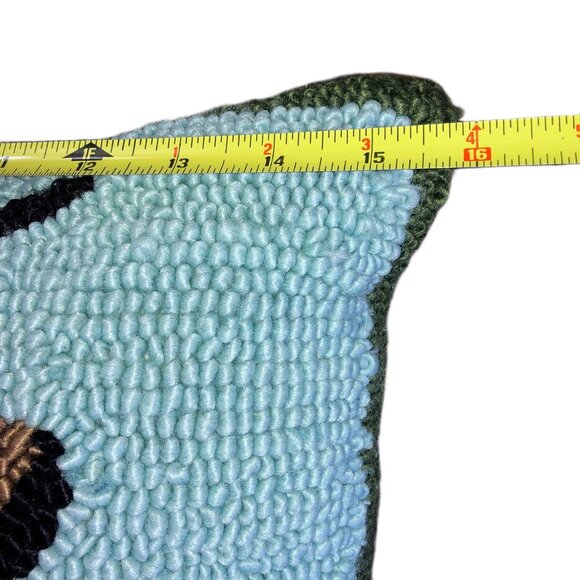 Hummingbird Hooked Wool Throw Pillow 16x16 NWT - Picture 6 of 10